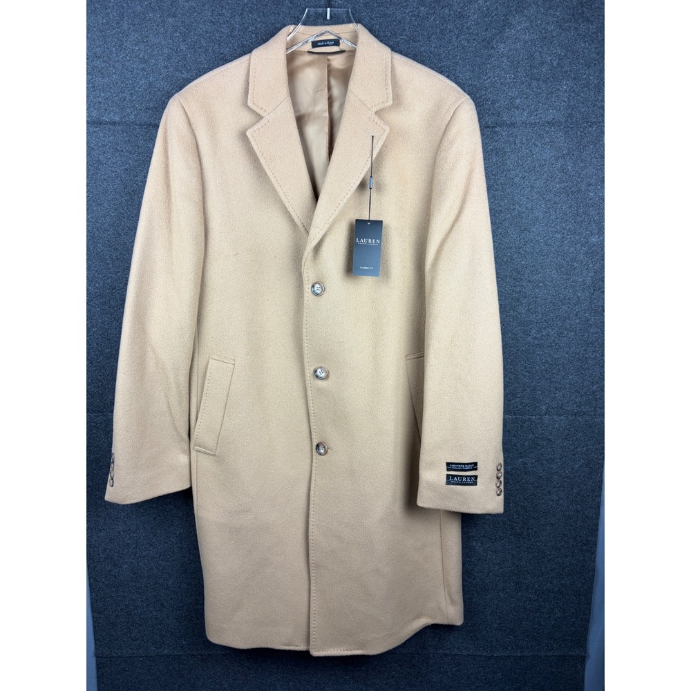 Lauren Ralph Lauren Luther Camel Wool Cashmere Blend Coat 44L NWT